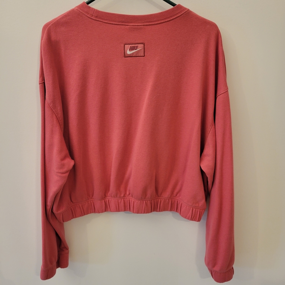 Nike Pink Icon Clash Oversized Cropped Sweatshirt Women's Large - Picture 2 of 6